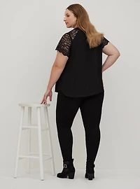 Georgette Lace Trim Blouse