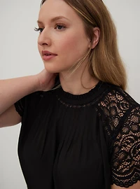 Georgette Lace Trim Blouse