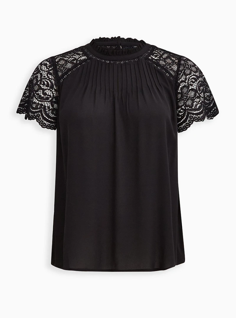 Georgette Lace Trim Blouse