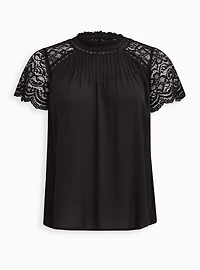 Georgette Lace Trim Blouse