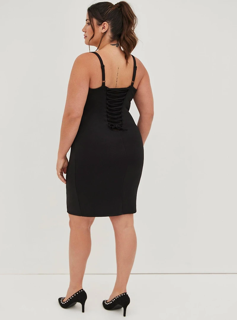 Mini Scuba Lace-Up Bodycon Dress