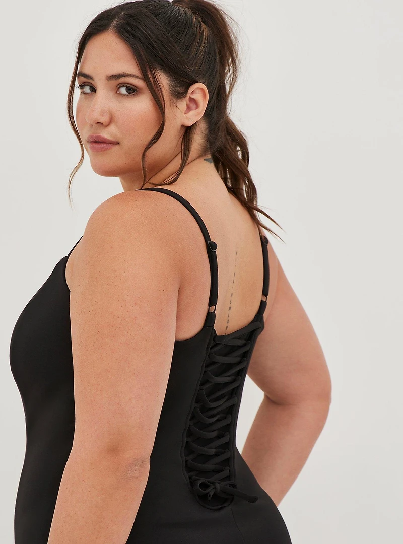 Mini Scuba Lace-Up Bodycon Dress
