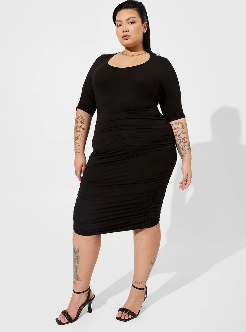 Mini Super Soft Elbow Sleeve Bodycon Dress
