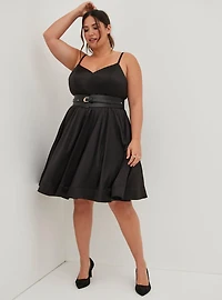 Mini Satin Skater Dress