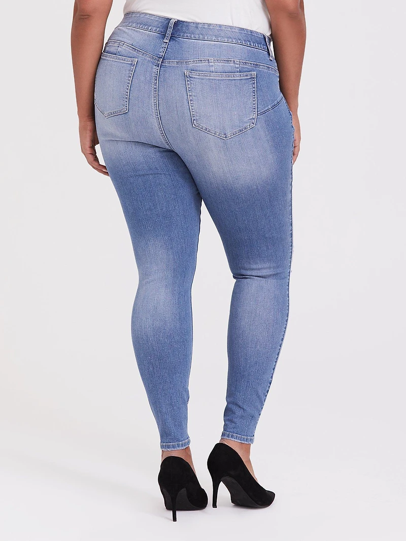 Bombshell Skinny Premium Stretch High-Rise Destructed Jean