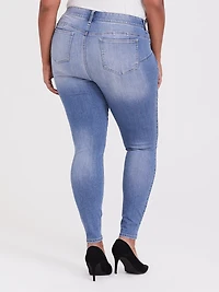 Bombshell Skinny Premium Stretch High-Rise Destructed Jean