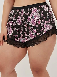 Lace Trim Sexy Sleep Short