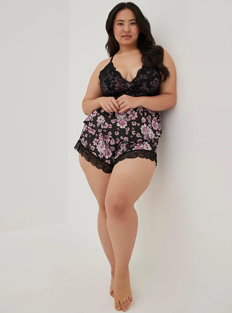Lace Trim Sexy Sleep Short