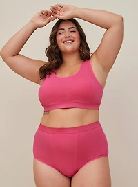 Unlined Cotton Seamed Scoop Bralette