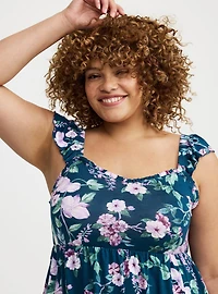 Babydoll Super Soft Slub Ruffle Shoulder Tank