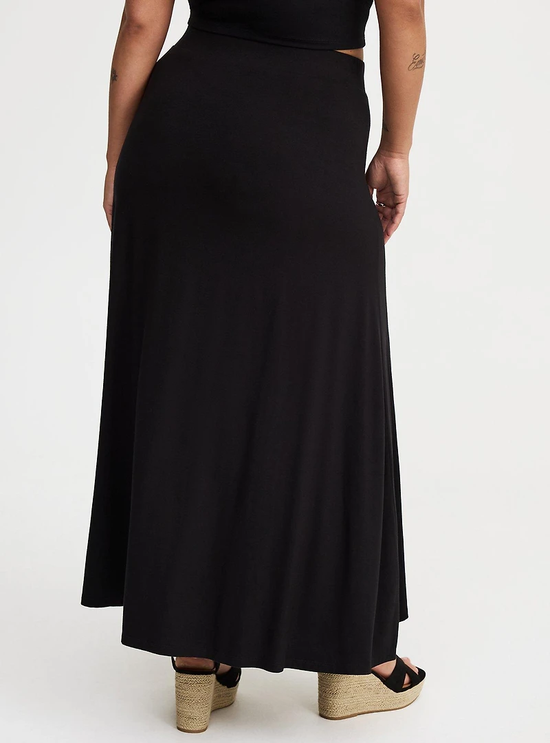 Maxi Jersey Side Slit Skirt