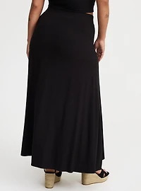 Maxi Jersey Side Slit Skirt