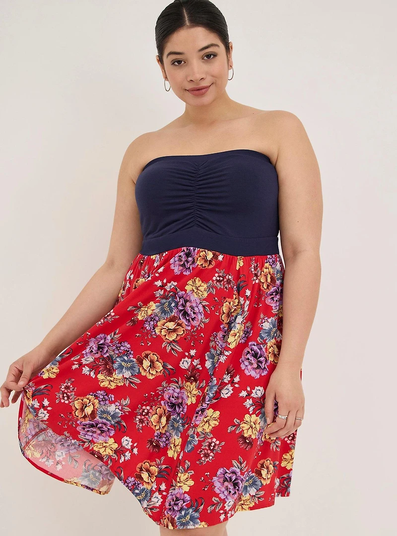 Mini Challis Hanky Hem Dress