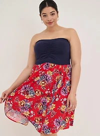 Mini Challis Hanky Hem Dress