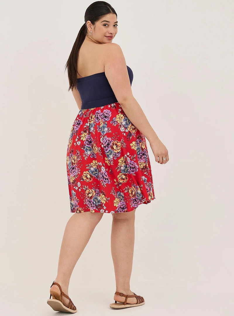 Mini Challis Hanky Hem Dress