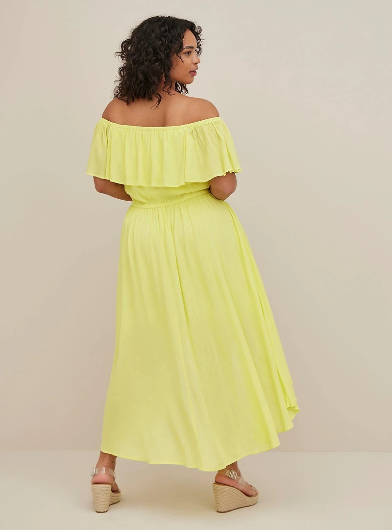 Midi Gauze Off-Shoulder Walk-Through Dress
