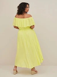 Midi Gauze Off-Shoulder Walk-Through Dress