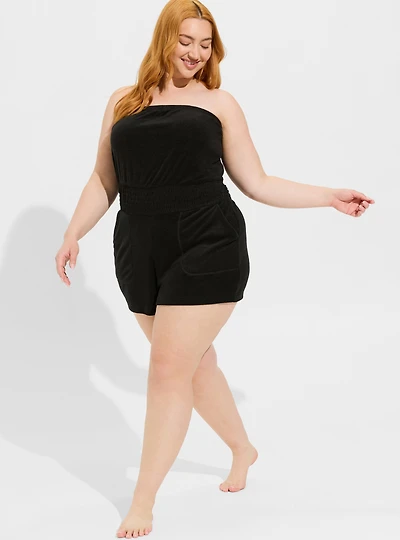 Strapless Terry Romper