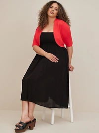 Scalloped Crop Sweater Shrug
