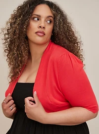 Scalloped Crop Sweater Shrug