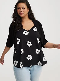Scalloped Crop Sweater Shrug