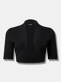 Scalloped Crop Sweater Shrug