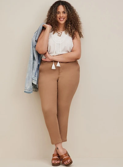 Comfort Flex Waistband Slim Taper Stretch Twill High-Rise Pant