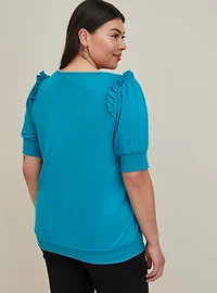 Lt Weight French Terry Crew Neck Short Sleeve Sweatshirt