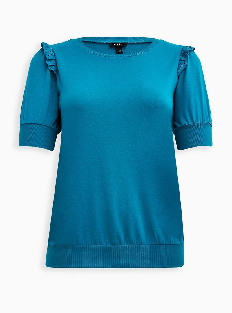 Lt Weight French Terry Crew Neck Short Sleeve Sweatshirt