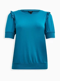 Lt Weight French Terry Crew Neck Short Sleeve Sweatshirt