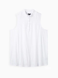 Smocked Yoke Henley Tank