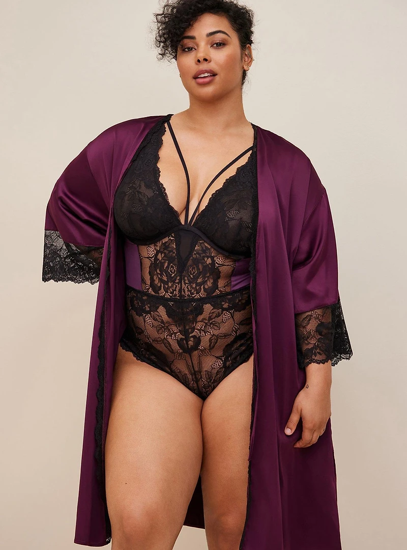 Satin And Lace Retro Robe