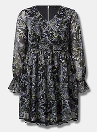 Mini Lurex Chiffon Tiered Dress
