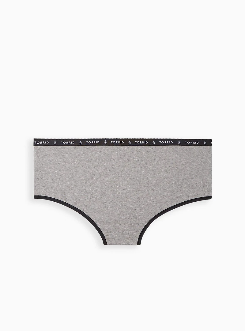 Cotton Mid Rise Cheeky Logo Panty