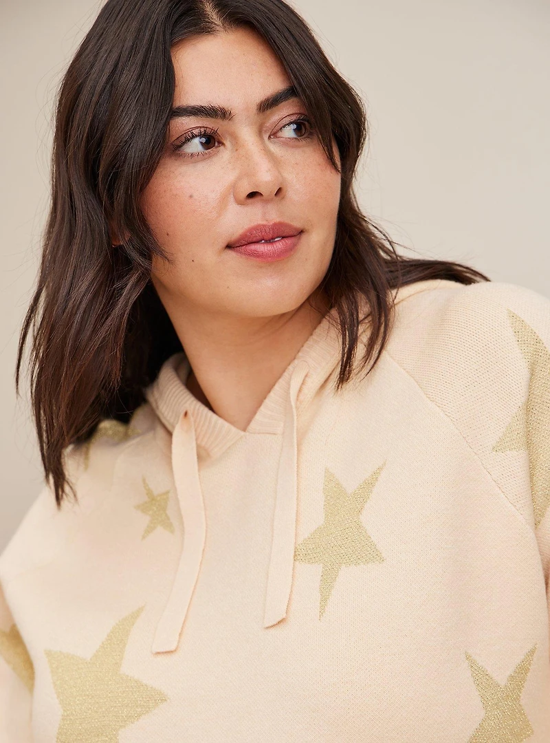 Jacquard Pullover Hooded Sweater