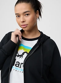 Classic Fit Super Soft Fleece Zip Up Raglan Hoodie