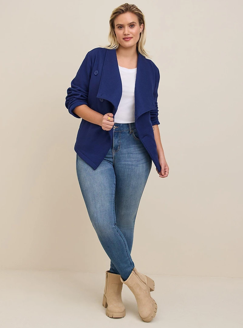 Fleece Drape Front Jacket