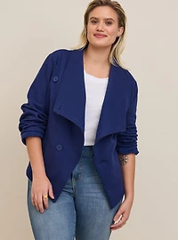 Fleece Drape Front Jacket