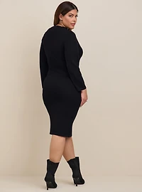 At The Knee Sweater Gromet Dress