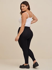 Full Length Comfort Waist Shredded Back Premium Legging