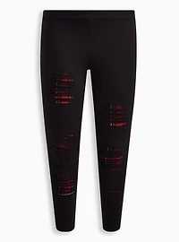 Full Length Comfort Waist Shredded Back Premium Legging