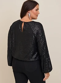 Sequin Bubble Hem Top