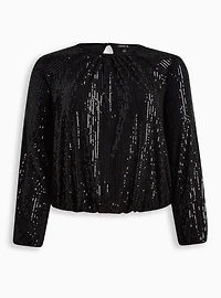 Sequin Bubble Hem Top
