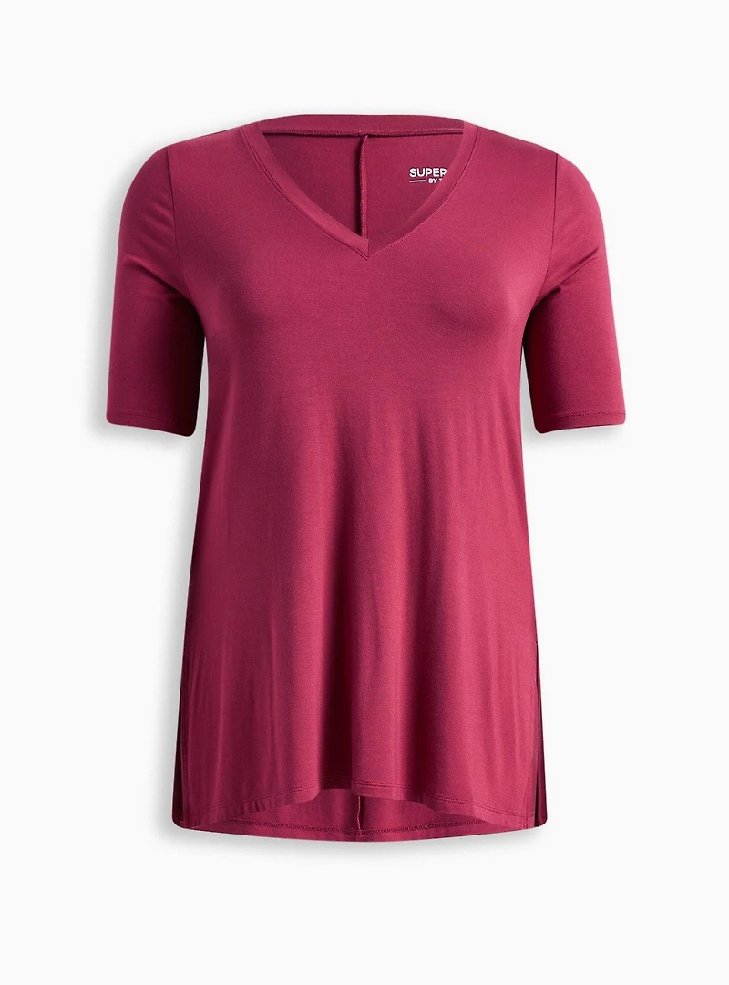 FAVORITE TUNIC SUPER SOFT V-NECK SIDE SLIT TEE
