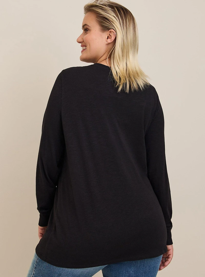 Vintage Super Soft Slub Crew Neck Long Sleeve Tee