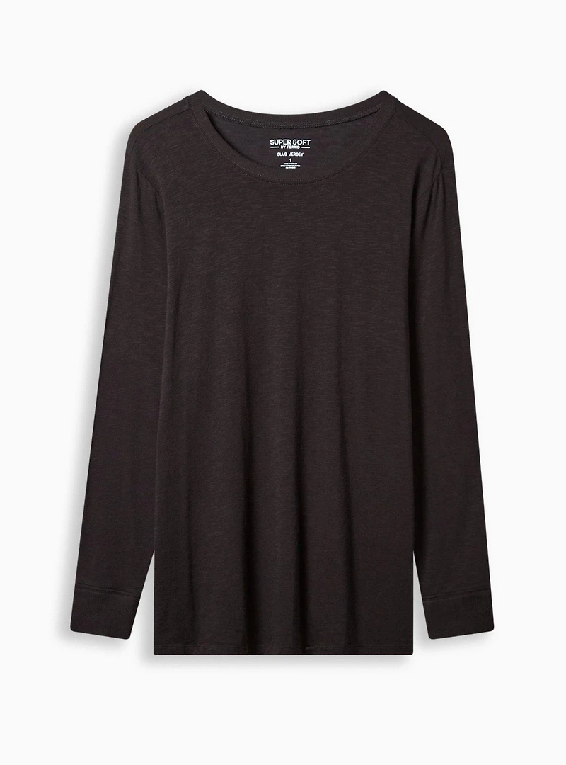 Vintage Super Soft Slub Crew Neck Long Sleeve Tee