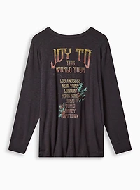 Joy To The World Tour Classic Fit Super Soft Slub Crew Neck Long Sleeve Tee