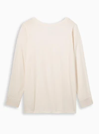 Smiley Doodles Classic Fit Signature Jersey Crew Neck Long Sleeve Embroidery Tee