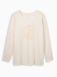 Smiley Doodles Classic Fit Signature Jersey Crew Neck Long Sleeve Embroidery Tee