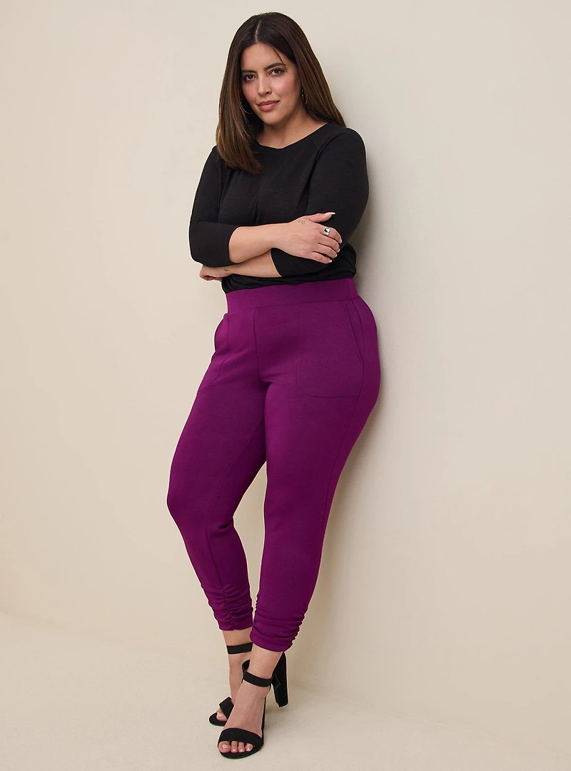 Crop Pull On Skinny Studio Cupro High Rise Side Cinch Pant (Tall